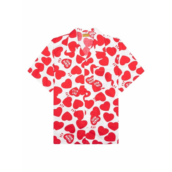 ヒューマンメイド メンズ シャツ トップス Heart-print shirt White|asty