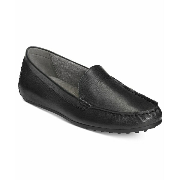 エアロソールズ レディース スリッポン・ローファー シューズ Women's Over Drive Driving Style Loafers Black Leather画像