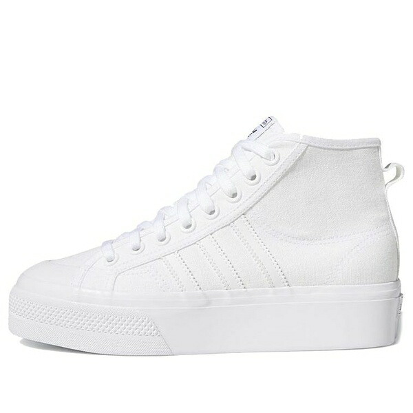 adidas アディダス レディース スニーカー  【(WMNS) adidas Nizza Platform Mid \u0027Triple White\u0027 FY2782】  大きさ US_8.5(25.5糎)