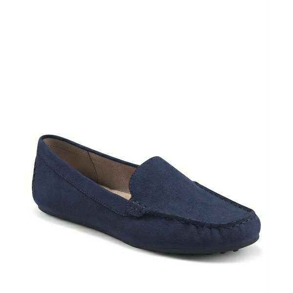 エアロソールズ レディース スリッポン・ローファー シューズ Women's Over Drive Driving Style Loafers Navy Fabric Faux Suede画像