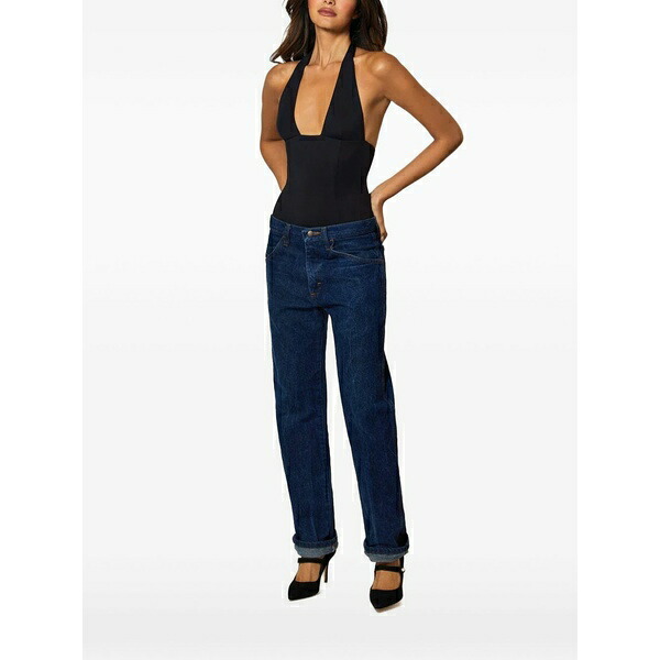 キキデモントパーネス レディース カットソー トップス Halterneck plunging bodysuit Blue｜asty