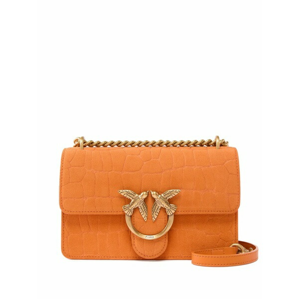 ピンコ レディース ショルダーバッグ 御徒面子 Croco effect chain satchel Orange