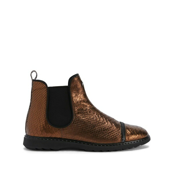 ジュゼッペザノッティ メンズ ブーツ シューズ Embossed-crocodile leather ankle boots Brown