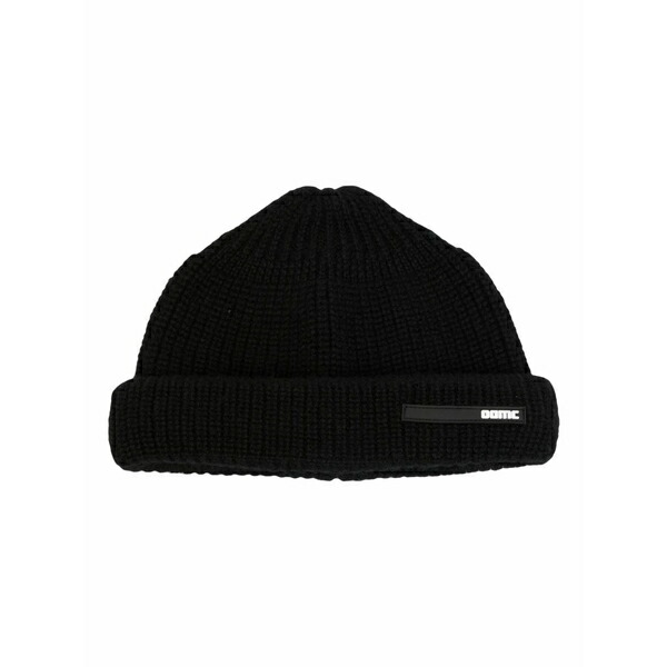 オーエーエムシー メンズ かぶり笠 佩び物 Peak logo-patch beanie  Black