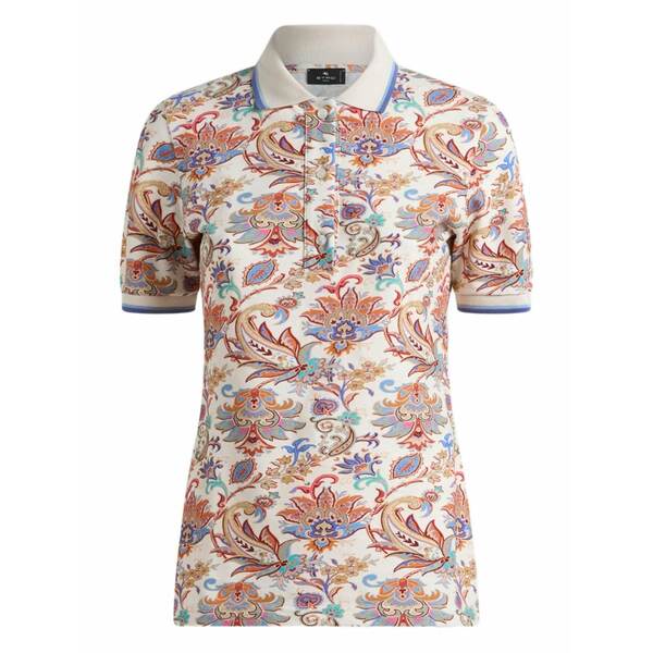 エトロ レディース スポーツシャツ トップス Floral-print polo shirt White