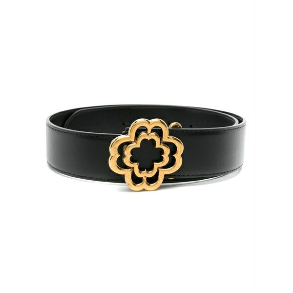 マージュ レディース ベルト アクセサリー Clover leather belt Black|asty