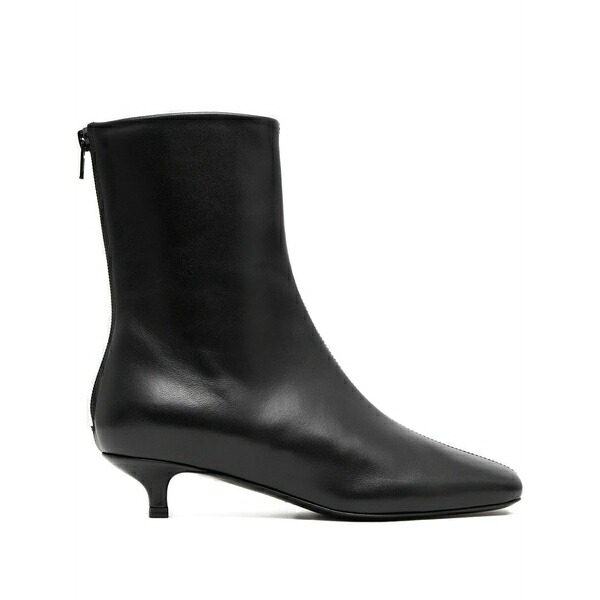 トーテム レディース ブーツ シューズ Rear-zip square-toe boots Black|asty