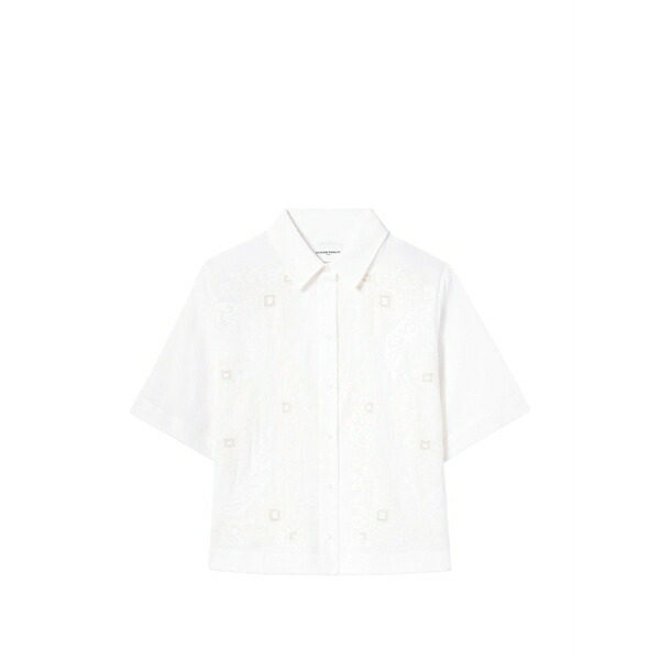 クローディピエルロ レディース プルオーバー トップス Embroidered shirt White