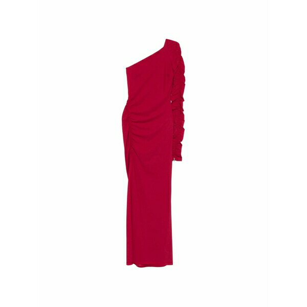 パトリツィア ペペ レディース ワンピース トップス Asymmetric-neck ruffled-detail maxi dress Red|asty