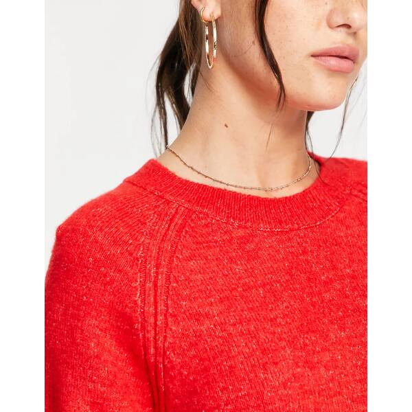 男女兼用 エイソス レディース カーディガン アウター ASOS DESIGN boxy crew neck sweater in red RED  www.medicare.co.th