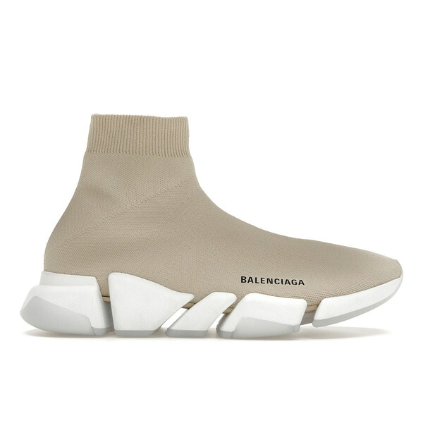 Balenciaga バレンシアガ メンズ スニーカー 【Balenciaga Speed 2.0 Recycled Sole Transparent Sole Beige】 サイズ US_7(25.0cm) Beige/White|asty