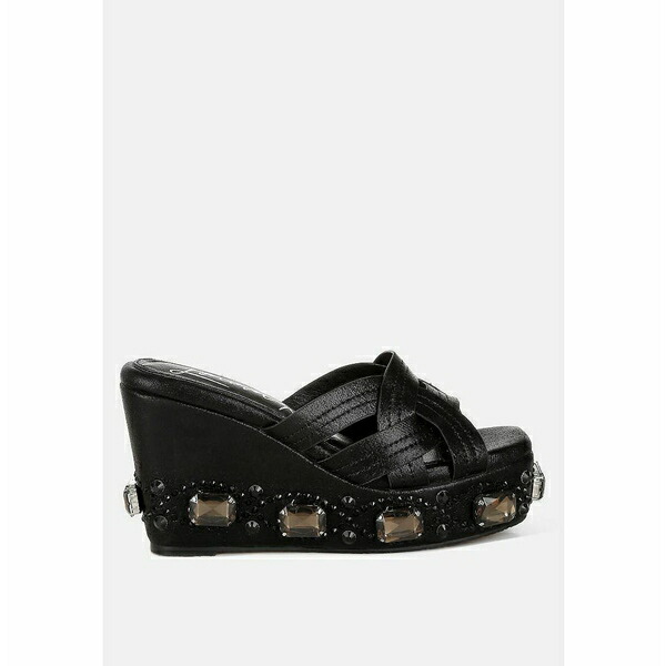 ロンンドンラグ レディース サンダル シューズ Blistronic Chunky Diamante & Rhinestone Cut-Out Sandals Black画像