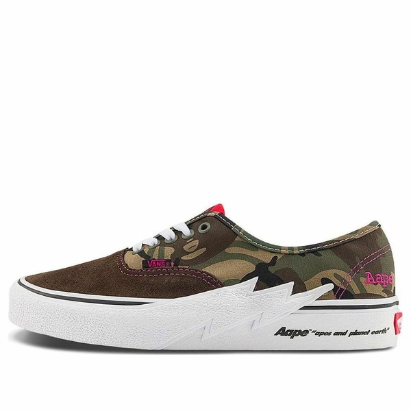 Vans バンズ メンズ スニーカー 【Vans Authentic x Aape \u0027Bolt Green Camo\u0027 VN000BWCCMA】  大いさ US_5.5(23.5糎) 靴-メンズ靴
