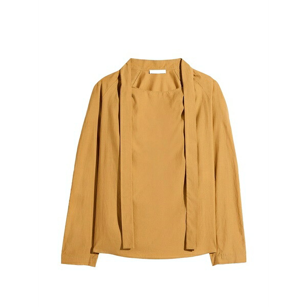 ルメール レディース ティーシャツ トップス Ascot tie-fastening blouse Yellow トップス-レディースファッション