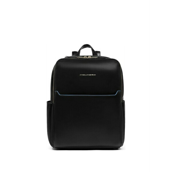 ピークアドロ  メンズ うしろ側容器に並べる・背嚢 御徒面子 Logo-plaque leather backpack Black