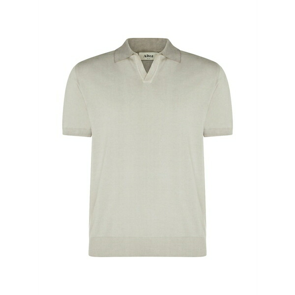 アルテア メンズ スポーツシャツ トップス Short-sleeved cotton polo shirt Neutrals