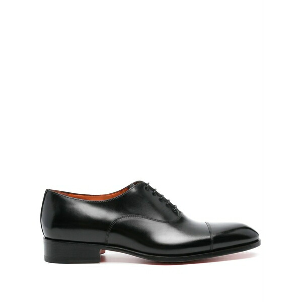 サントーニ メンズ 御召しものシューズ シューズ Polished leather oxford shoes Black