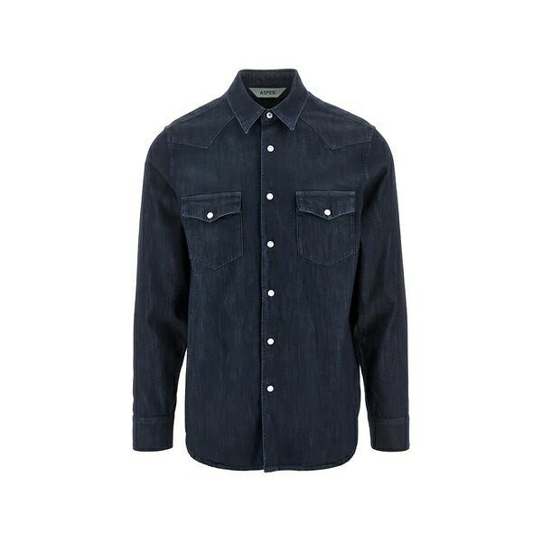 アスペジ メンズ シャツ トップス West shirt Blue｜asty