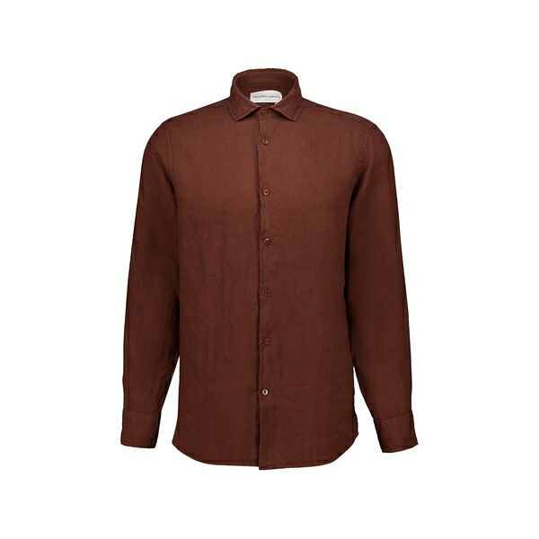 フレスコボールカリオカ メンズ プルオーバー トップス Antonio long-sleeve linen shirt Brown
