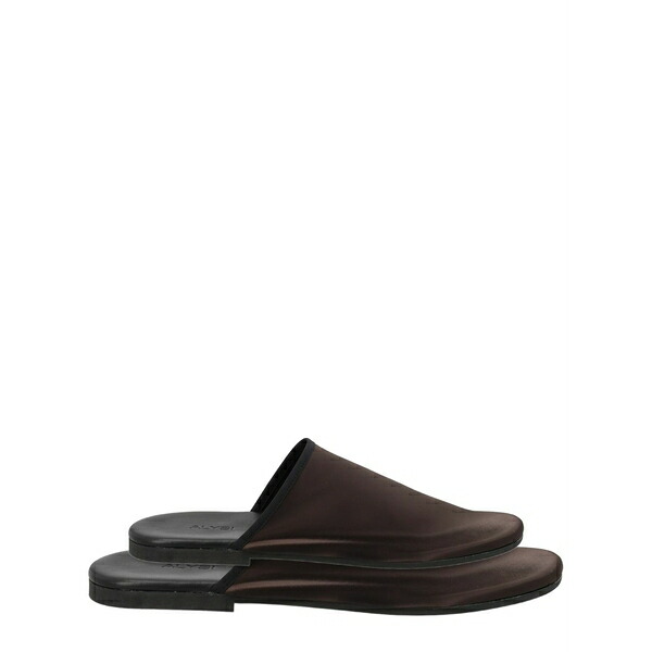 アリジ レディース サンダル シューズ Satin-finish flat mules  Brown