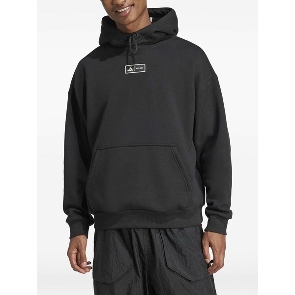 アディダス レディース パーカー・スウェットシャツ アウター X moon boot drop-shoulder hoodie Black