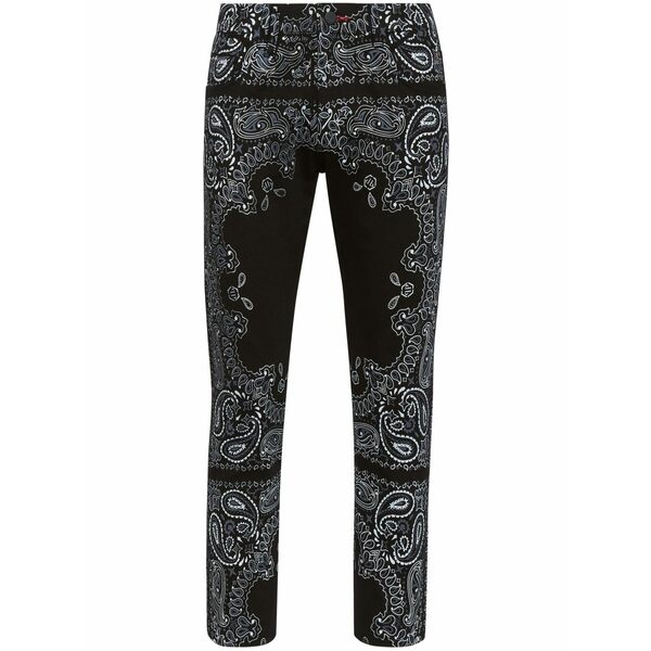 フィリッププレイン メンズ デニムパンツ ボトムス Bandana-print skinny jeans Black｜asty
