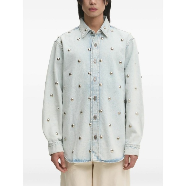 フィオルッチ メンズ プルオーバー トップス Studded denim shirt Blue