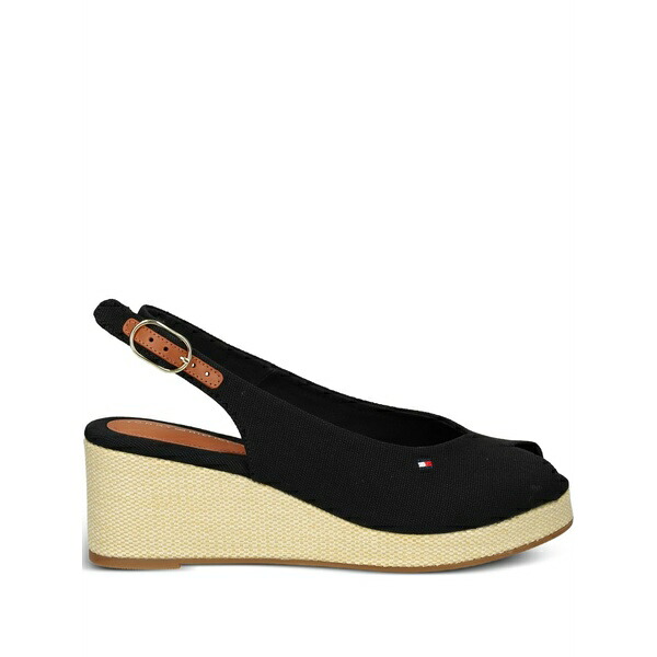 トミー ヒルフィガー レディース サンダル シューズ 60粍 slingback wedge espadrilles  Black