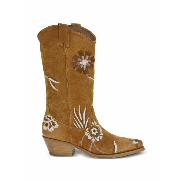 パロッシュ レディース ブーツ シューズ Floral-embroidered boots Brown