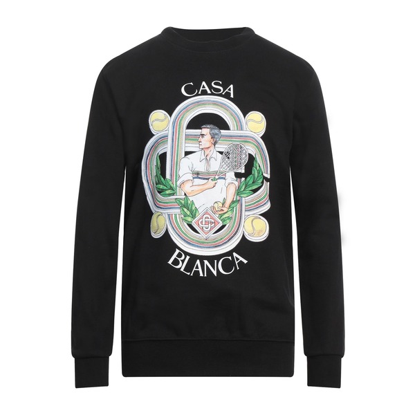 【貨物輸送無料】 カサブランカ メンズ パーカー・スウェットシャツ アウター Sweatshirts Black トップス-メンズファッション