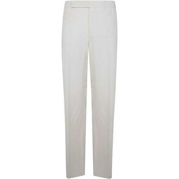 ラルディーニ メンズ カジュアルパンツ ボトムス Wool straight-leg trousers White｜asty