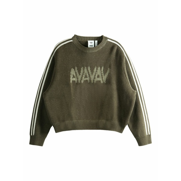 アディダス メンズ ニット&セーター アウター Stripe-sleeve sweater Green|asty