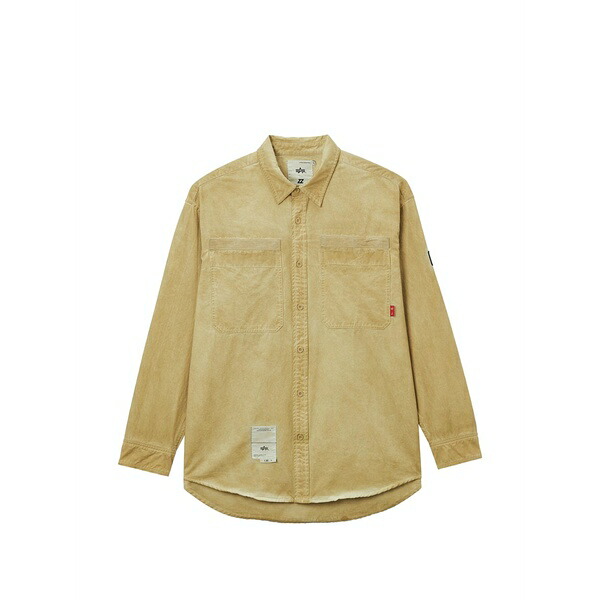 イズエ メンズ プルオーバー トップス Patch-pocket shirt Neutrals