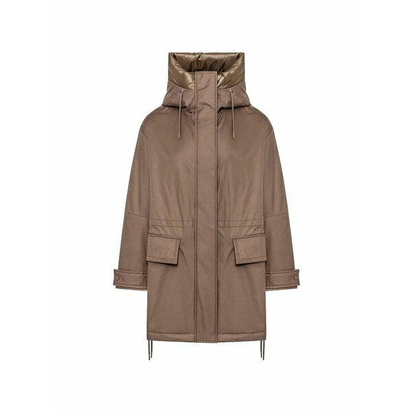 デューノ レディース 厚地の外套 アウター Kaya reversible zip-up coat Brown