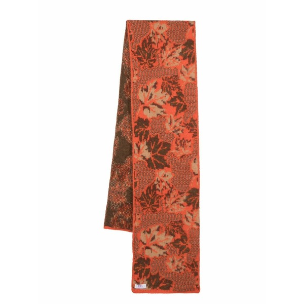 エアル メンズ えり巻き・袈裟・えり巻き 付属物 Botanical-motif intarsia-knit scarf  Orange