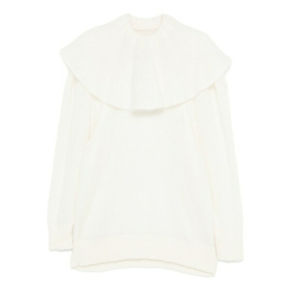 ビクターアンドロルフ レディース 編み物\u0026プルオーバー アウター Volant ruffled-neck sweater White