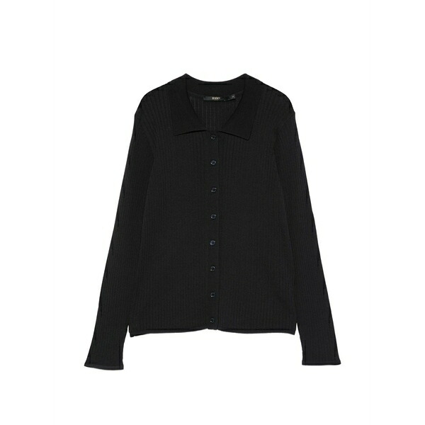 セブンティ レディース ジレー アウター Ribbed buttoned cardigan Blue