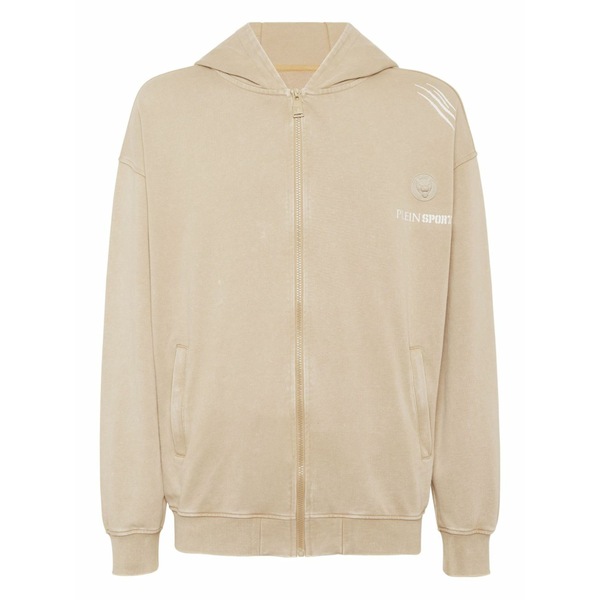 プレインスポーツ メンズ パーカー・スウェットシャツ アウター Graphic-print zip-up hoodie Neutrals｜asty