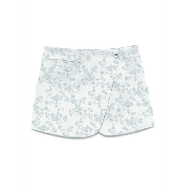 コペルニ レディース スカート ボトムス Floral-jacquard wrap mini skirt Blue|asty