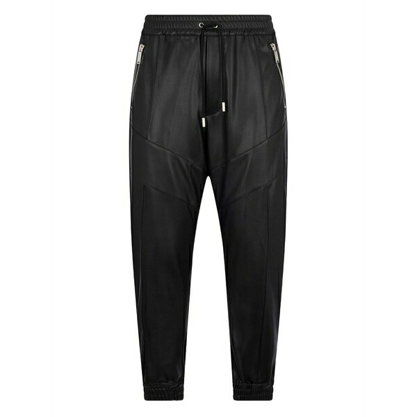 ディースクエアード メンズ カジュアルパンツ ボトムス Faux-leather track pants Black|asty