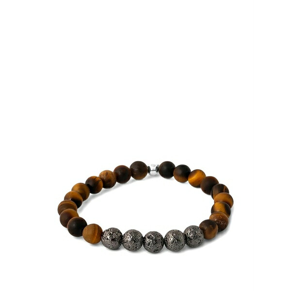 タテオシアン メンズ ブレスレット・バングル・アンクレット 付属物 Beaded bracelet Silver