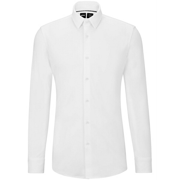 ボス メンズ シャツ トップス Tailored cotton-blend shirt White