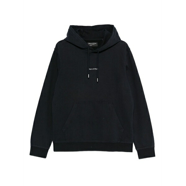 マルコポーロ メンズ パーカー・スウェットシャツ アウター Embroidered-logo hoodie Blue メンズファッション-トップス