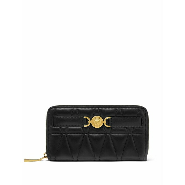 ヴェルサーチ レディース 金入れ 付属物 Medusa \u002795 quilted long wallet Black