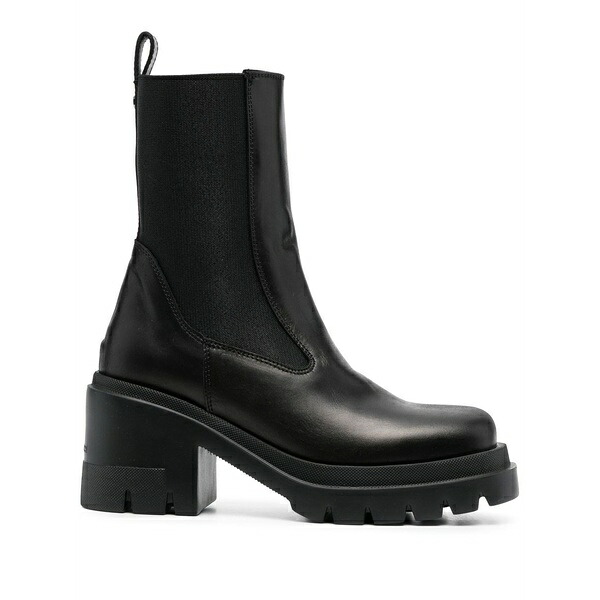 毛糸 分限者 レディース ブーツ シューズ Square-toe ankle boots Black