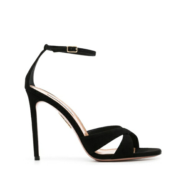 アクアズーラ レディース サンダル シューズ Divine 105mm suede sandals Black｜asty
