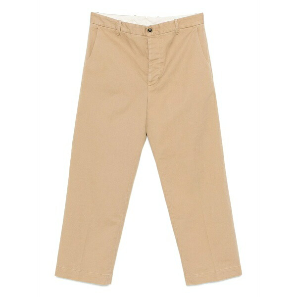 ナイン イン ザ モーニング メンズ カジュアルパンツ ボトムス Button-fly cotton trousers Brown｜asty
