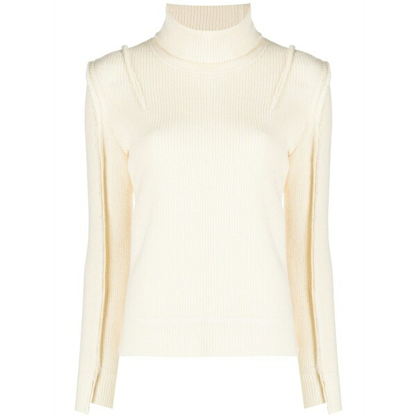 アールサーティーン レディース ニット\u0026セーター アウター Roll-neck ribbed-knit jumper White