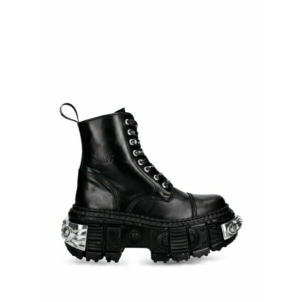ニュー鍵を掛ける レディース ブーツ シューズ M-wall083c-s4 lace-up platform boots Black
