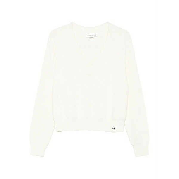 ヴィクトリア ベッカム レディース 編み物\u0026スウェーター アウター V-neck sweater White